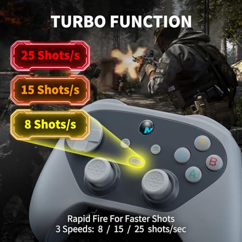 Image of NITHO KARMA Wireless Gaming Controller Compatible with Switch /Switch 2 /PC /iOS /Android, Gamepad with Hall Effect Triggers and Sticks, Programmable Back Buttons, Turbo, 6-Axis Gyro and Dual Vibration - Grey