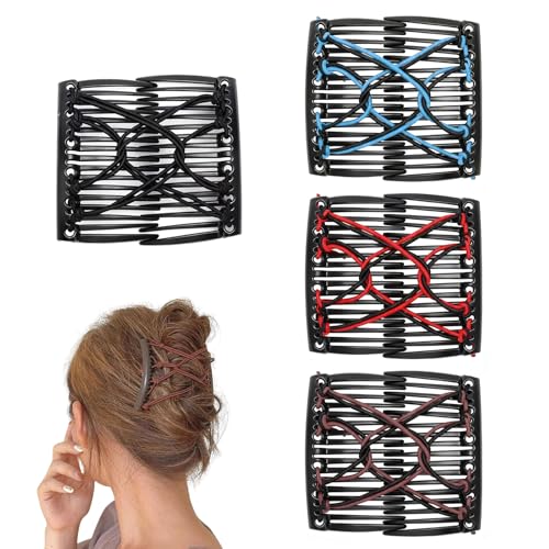 VOSSOT 4PCS Peigne Magique, Peigne de Cheveux Extensible, Peignes à Cheveux Élastiques en...