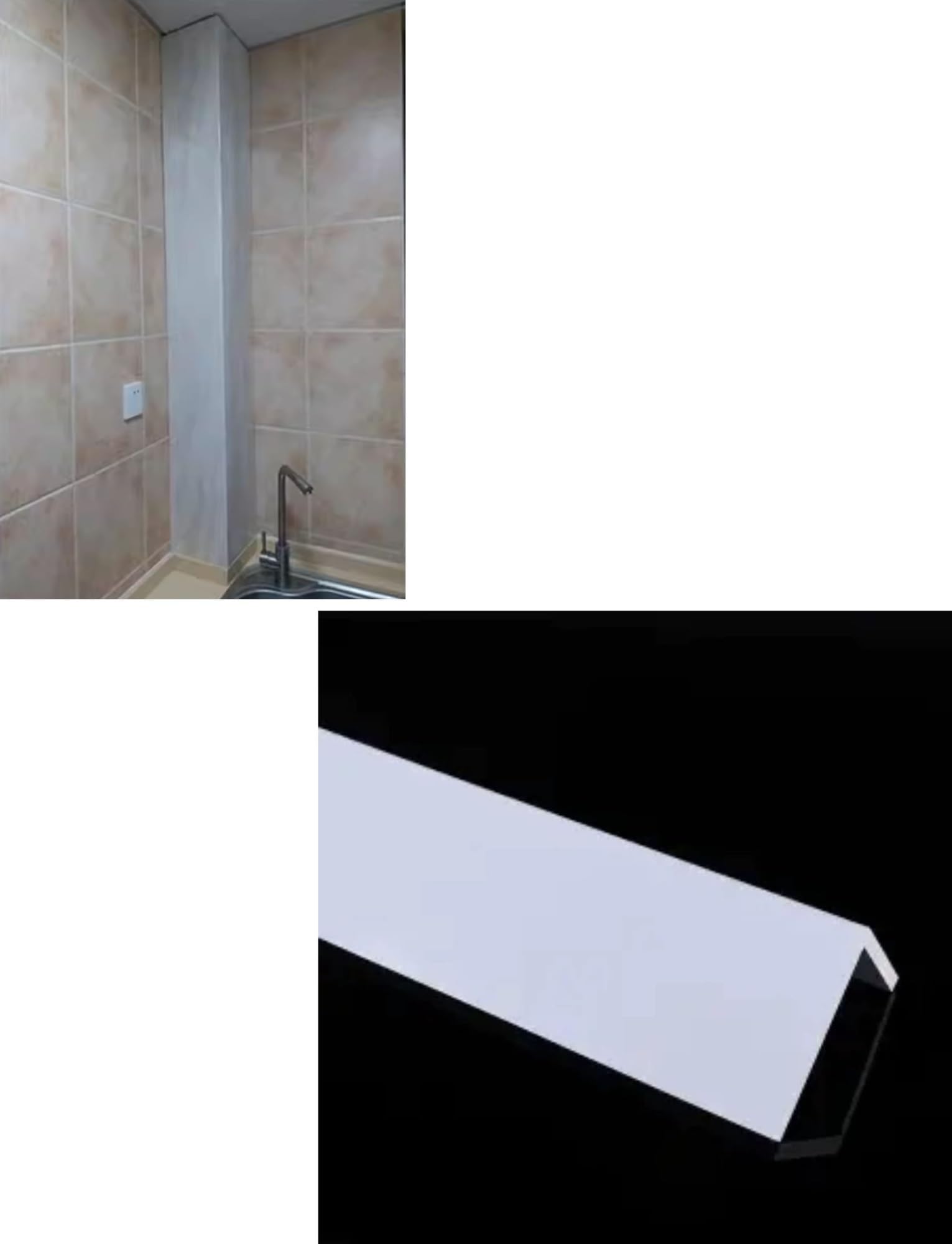 Copertura per tubi in PVC per sfiato e impianto idraulico della cucina, occultamento decorativo verniciabile, facile da installare