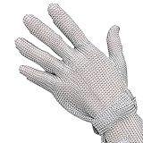 MYXJX Guantes resistentes a cortes, Guantes resistentes a cortes, guantes de cadena acero inoxidable for corte carne carnicero con correa muñeca ajustable(Arm 15cm,1PCS/XS)