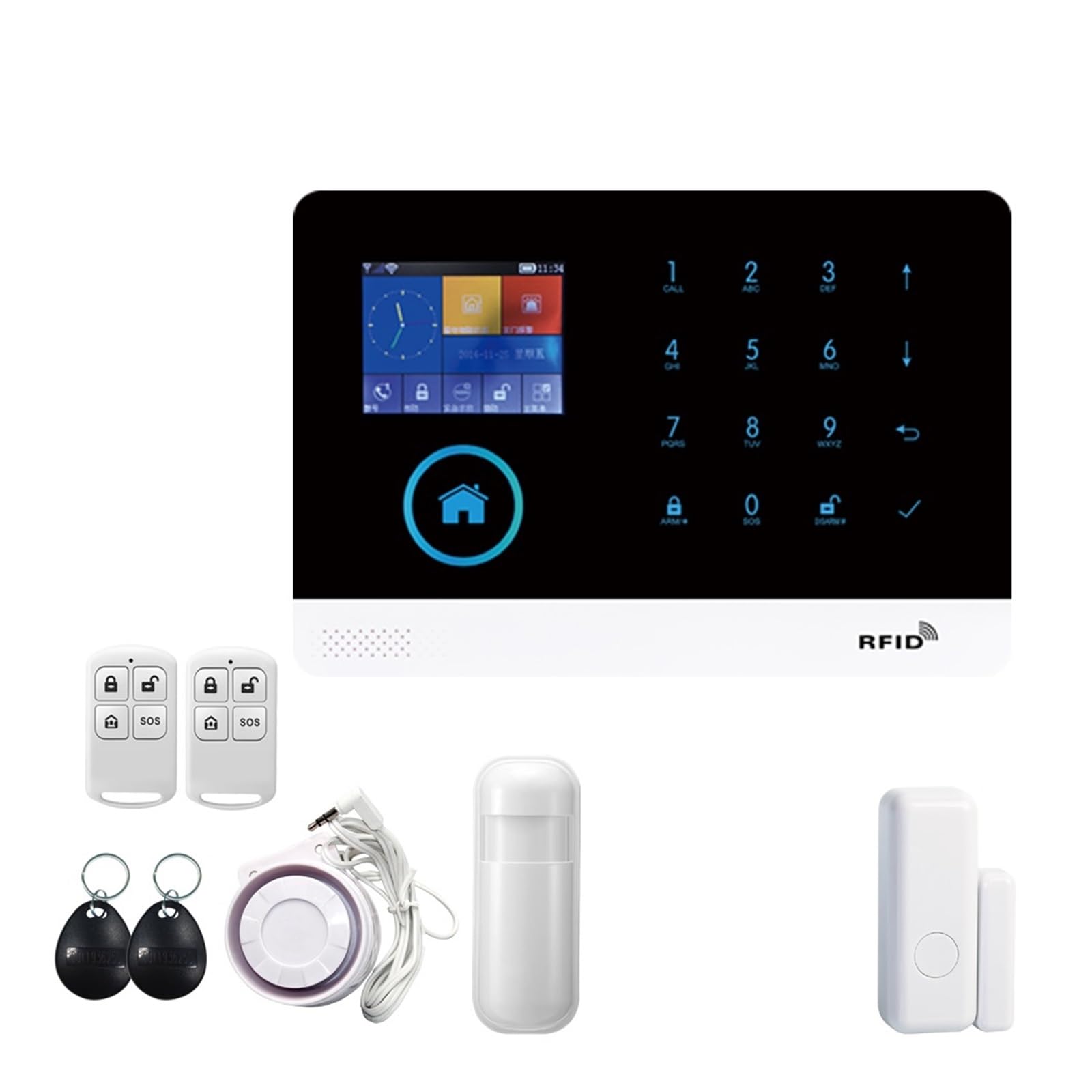 Tuya Alarm System WiFi GSM Security Burglar For House Office SMS Call Auto Dial APP Remote Control Remote Monitoring(B)