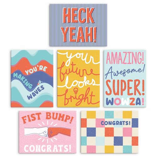 Sweetzer & Orange S&O Fun Congratulations Cards with Envelopes - Pack of 24 Colorful Encouragement Notes with covers - Appreciation, Recognition Cards for Coworkers - Boxed Compliment notes-
