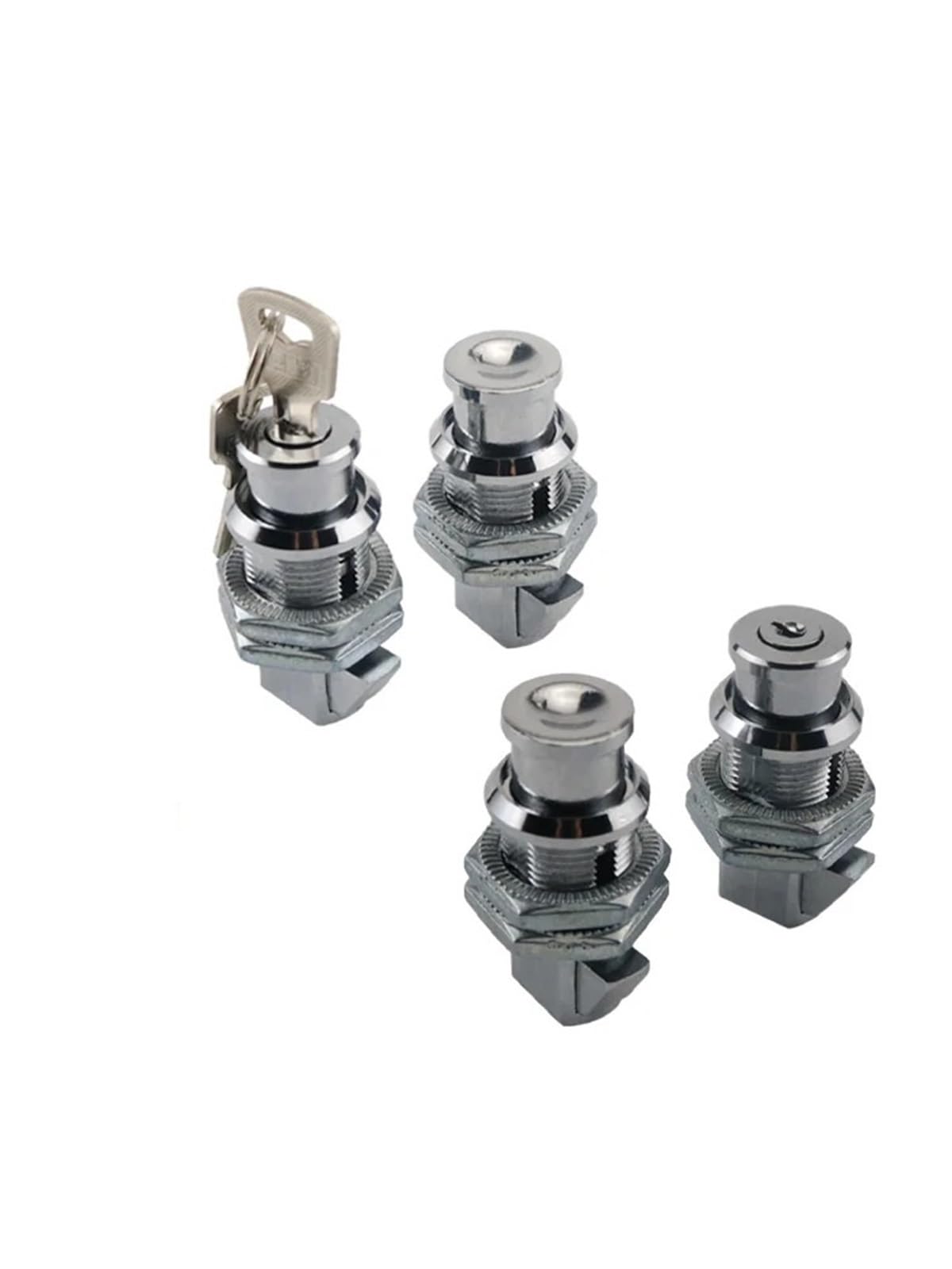 Sxolcoufoh Chrome-With Lock Equipment Zinc Alloy Press Type Door Lock Cylindrical Lock 1Pcs(Chrome-With Lock)