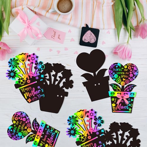 BeYumi Flower Scratch Cards Craft Kit - 60Pcs, Only $9.99