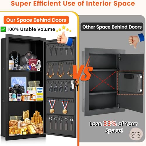 Image of 29.53 inch Tall Wall Safe [ 33% Larger Capacity ] with 2 Removable Shelf & Lock