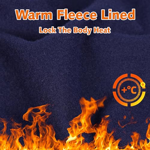 Dtone Kids Base Layer Set Boys Football Skins Athletic Thermal Long Sleeve Top and Leggings for Sport Ski Fleece Navy 8-9 Years