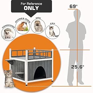 Mcombo Cat House Shelter Outdoor Indoor Feral Cat Enclosures Condo Small Pet Dog House with Escape Door Waterproof for Outside Gray 1288ey  Cucciolini Doodles Mcombo cat house shelter outdoor indoor feral cat enclosures condo small pet dog house with escape door waterproof for outside gray 1288ey   cucciolini doodles