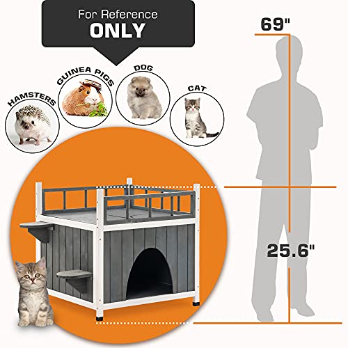 Mcombo Cat House Shelter Outdoor Indoor Feral Cat Enclosures Condo Small Pet Dog House with Escape Door Waterproof for Outside Gray 1288ey  Cucciolini Doodles Mcombo cat house shelter outdoor indoor feral cat enclosures condo small pet dog house with escape door waterproof for outside gray 1288ey   cucciolini doodles