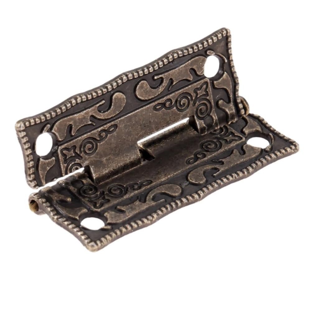 Candado de bronce antiguo para caja de madera + bisagra de armario de maleta, accesorios decorativos retro (3 juegos)
