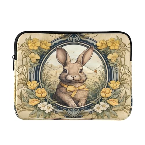 Funda para laptop 13-14 pulgadas con diseño de conejito impermeable