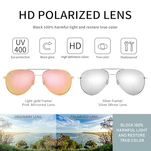 Image of SUNGAIT Women's Lightweight Oversized Aviator Sunglasses