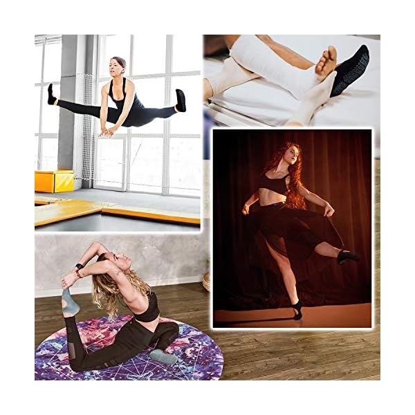 unenow Non Slip Grip Yoga Socks for Women with Cushion for Pilates, Barre, Dance