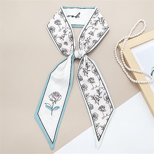 QTMY 5 Pack Purse Scarf for Bags Silk Head Scarf for Hair Handbag Women Scarfs Band Hair Neck Scarves Fashion Gifts,992