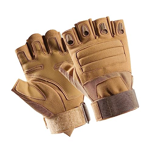 FRCOLOR 1Pair Outdoor Half Finger Sports Gloves for Cycling Riding and Winter Activities Breathable Skid Design Ergonomic Fit Durable Wear Resistance for Enhanced Grip and Comfort