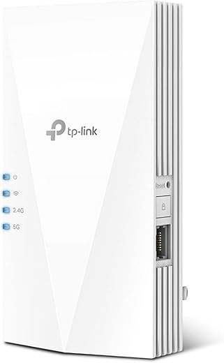 TP-Link Répéteur WiFi 6 RE700X, Amplificateur WiFi 6 bi-bande AX3000 Mbps, 1 Port Ethernet Gigabit, MU-MIMO, Beamforming, Compatible avec les box internet, profitez du WiFi 6 sans changer votre Box
