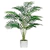 Laelfe Planta Artificial Monstera en Maceta, Planta Falsa Palmera Tropical para Interiores Exteriores Hogares, Oficinas, Jardines, Salas de Estar, Mesas, Escritorios (Palm-71cm)
