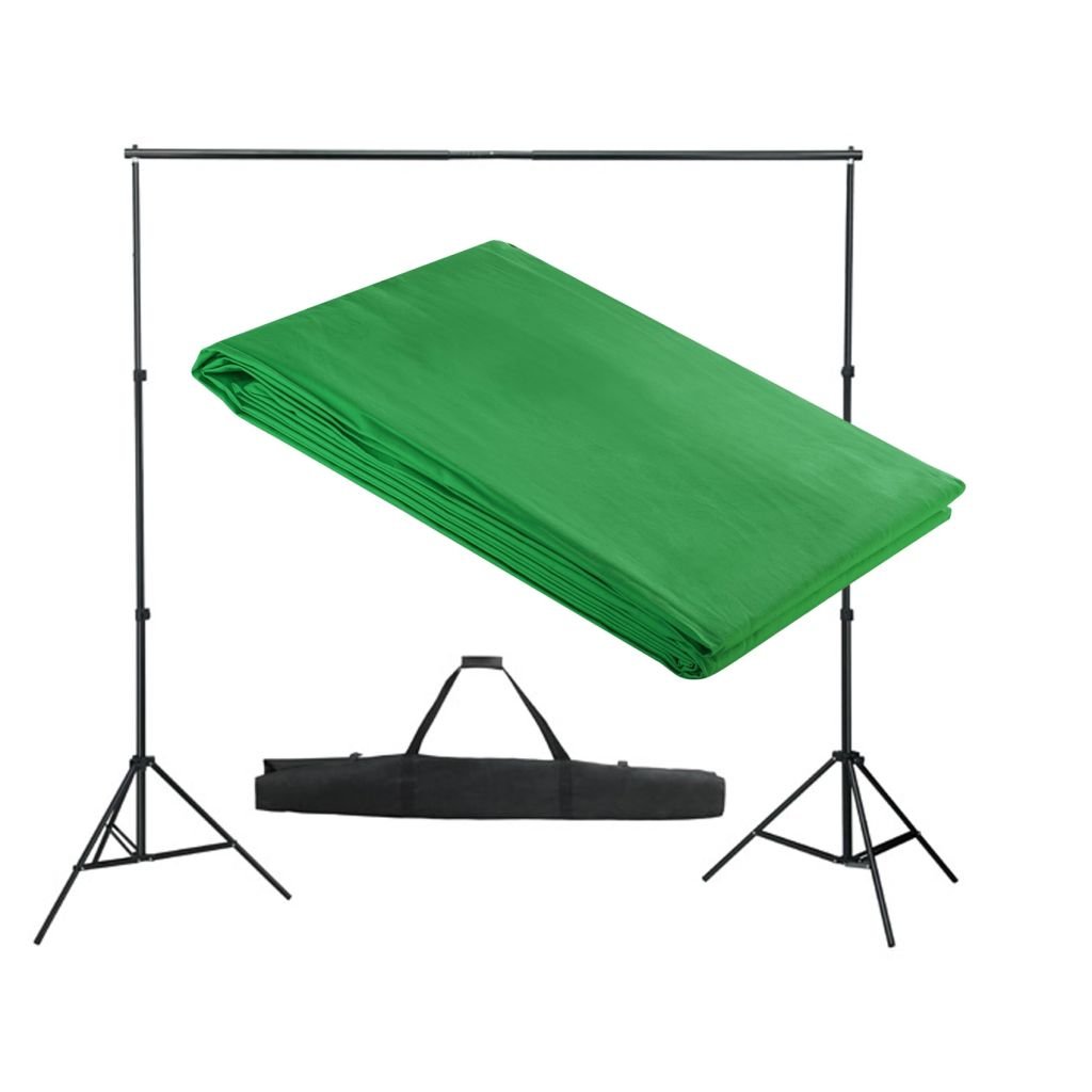 Lechnical Kit Sistema Portafondali con Fondale Verde 300x300cm Sfondo Chroma Key