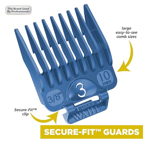 Image of Wahl Clipper Genuine Secure-Fit Attachment Guard Organization Kit with Color Pro Colored Hair Clipper Guide Combs,14 Piece Premium Storage Kit Hair Clippers,Multicolor - 3291-100,(Pack of 6)