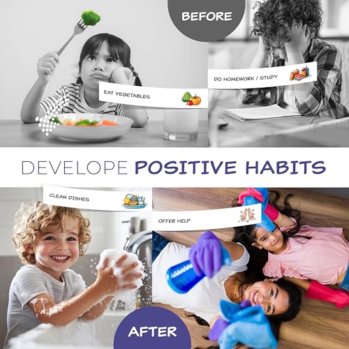 Image of Chores Chart for Kids, Chore Board Visual Schedule Checklist, Chore List | Daily, Weekly & Monthly Magnetic Chore Chart with Stickers, Home Routine Board, Behaviour Chart for Kids with ADHD & Autism