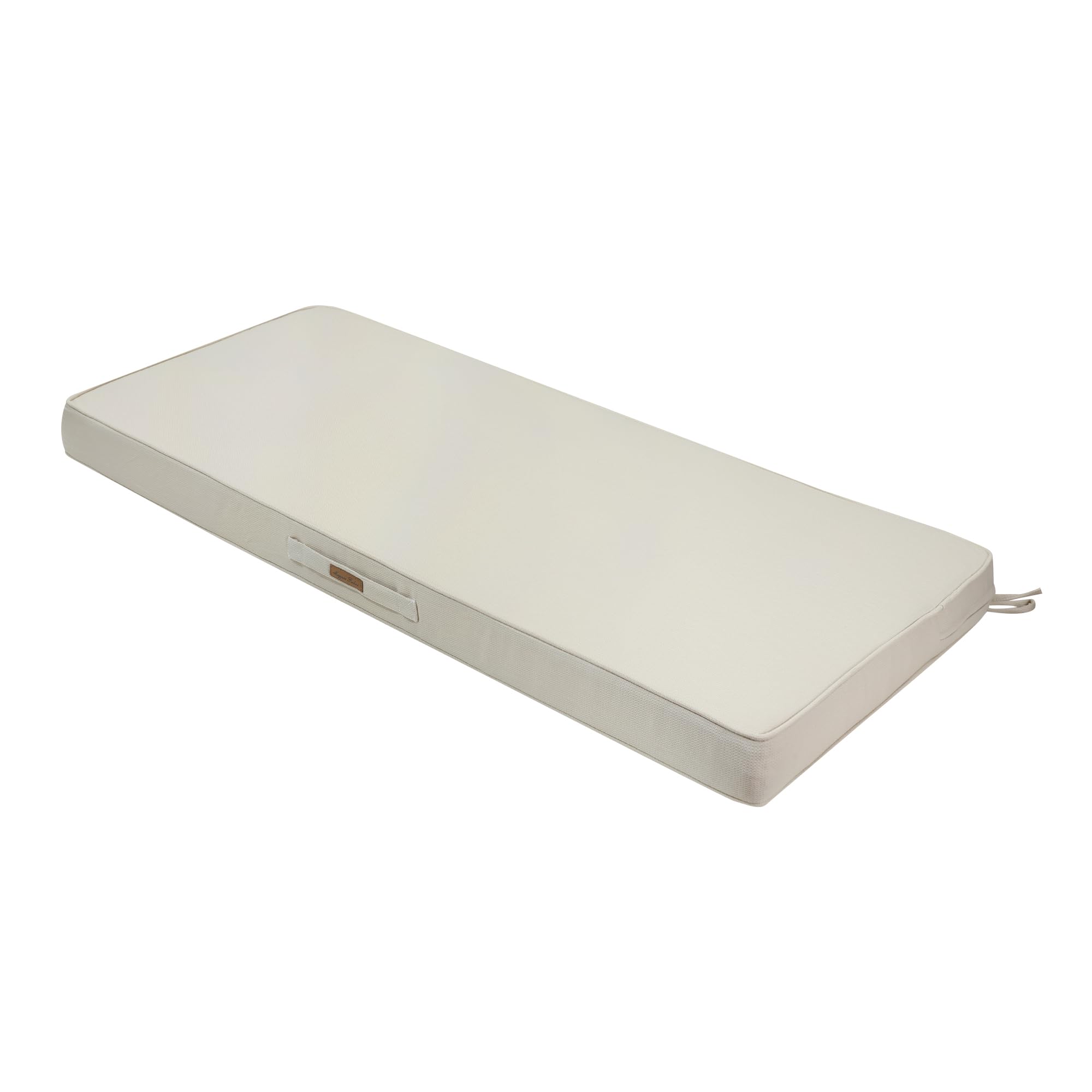 Outdoor Bench Cushion 42 x 18 Inch, Waterproof Fade Resistant Patio Garden Loveseat Sofa Settee Couch Swing Pads with Carry Handle and Ties, Olefin Beige