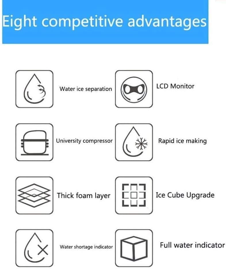 Portable Ice Maker Countertop - Ice Cube Maker Machine, Make 25 kg Ice in 24 Hrs, 2.2 L Tank, Machine for Kitchens, Bars, Parties
