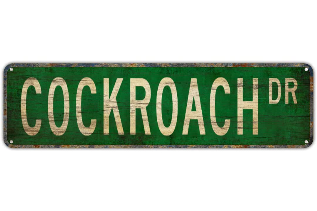 COCKROACH DR Vintage Tin Signs Art Plaque Aluminum for Bedroom Kitchen Garden Wall Bar Club Coffee Hanging Home Decor 4x16 Inch