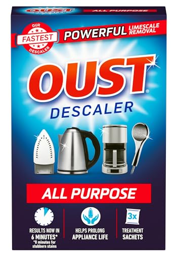 Oust Powerful All Purpose Descaler New Formula Limescale Remover Optimal for Kettles Coffee Machines Irons and Shower Heads 3 pack unscented