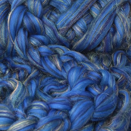 Image of Combed Top Roving. Limited Edition Fiber for Spinning, Needle Felting, Wet Felting, Weaving and Crafting. Fancy, Colorful, Exotic Designer Blend, Phasian