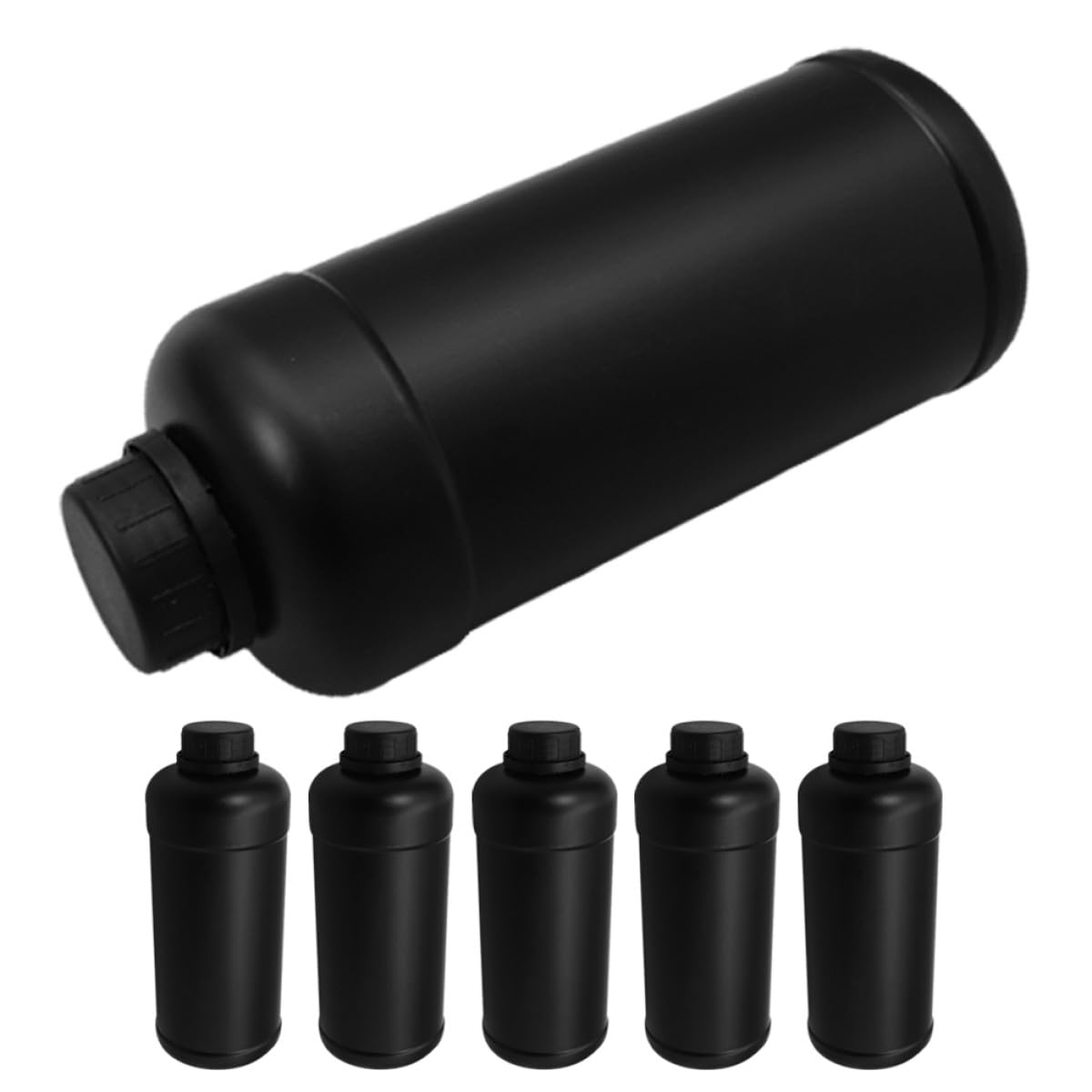 Homoyoyo Botellas de Almacenamiento Químico Opacas de Plástico, Set de 6 Botellas de 1000 Ml Tapas Protectoras para Uso en Laboratorio y Muestras Líquidas