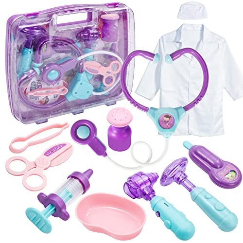 HERSITY Giochi Dottore Bambini Kit Valigetta Bambina con Suoni e Luci,...