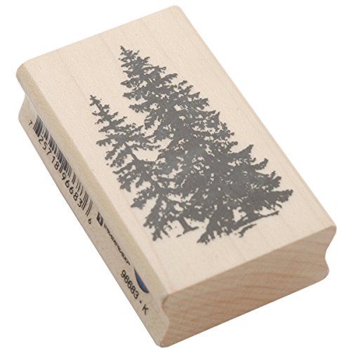 Inkadinkado Pine Tree Wood Stamp for Arts and Crafts, 2.5'' W x 1.5'' L