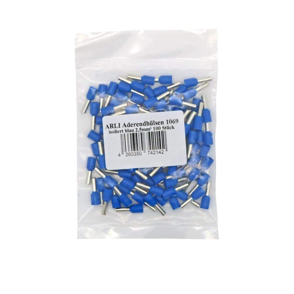 Aderendhülsen, 2,50 mm², 50 Stück, 12 mm, blau Aderendhülsen, 2,50 mm², 50 Stück, 12 mm, blau