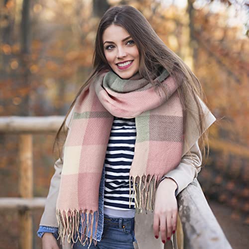 Image of Loritta Winter Scarf for Women, Long Plaid Shawl Wraps Scarves Gifts