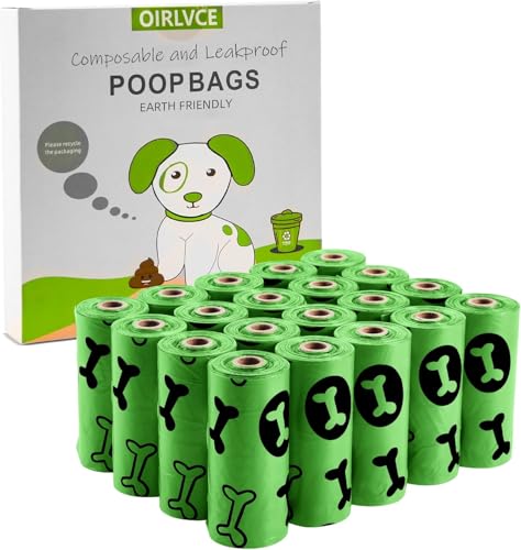 OIRLVCE Dog Poo Bags 300 Pcs 20 Rolls Dog Poop Bags Dog Waste Bags