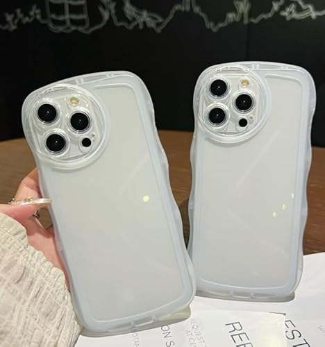 iPhone 12 mini ケース クリア アイフォン12 mini ソフトTPU波状のバンパー 透明 スマホケース かわいい うねうね いphone12 mini ウェーブ デザイン 可愛い 韓国 薄型 人気 おしゃれ 耐衝撃 黄ばみなし アイフォン12 mini ストラップホール付き(あいほん 12 mini-純透明)