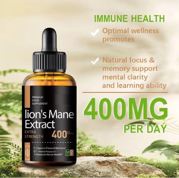 Improved Lions Mane Drops, Improve Bone Density, Memory & Sleep, Provide Energy, Anti-ageing, 12000mg per 60ml Bottle - Image 4
