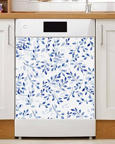 Dishwasher Magnetic Cover, Mid-Century Modern Art Geometric Abstract Brown Beige Magnet Dishwasher Door Cover Refrigerator Decal Panel Kitchen Appliances Decor Stickers, Easy Clean, 23"Wx26"H