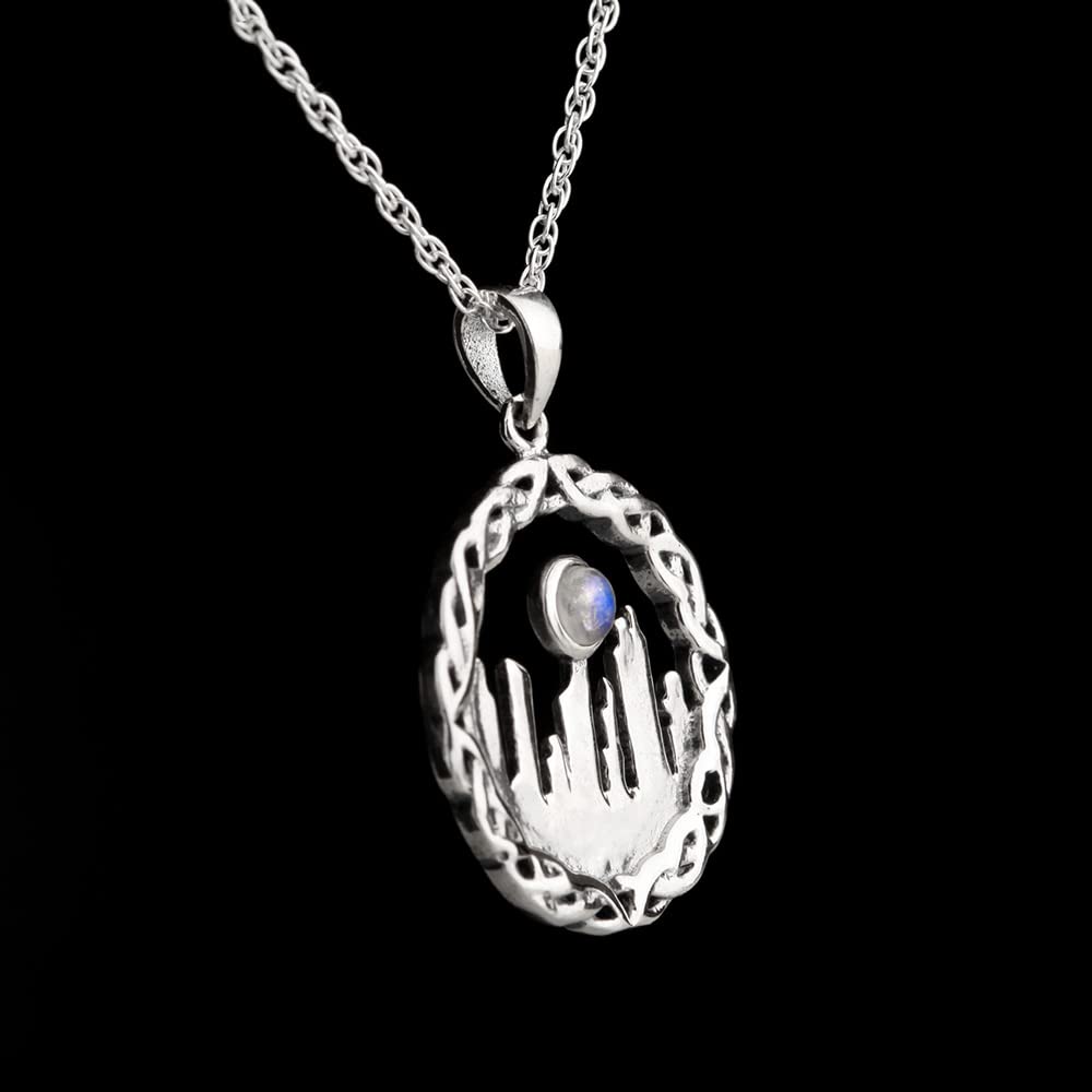 Craigh Na Dun - Anhänger aus Sterling Silber & Mondstein - Schottischer Outlander Schmuck