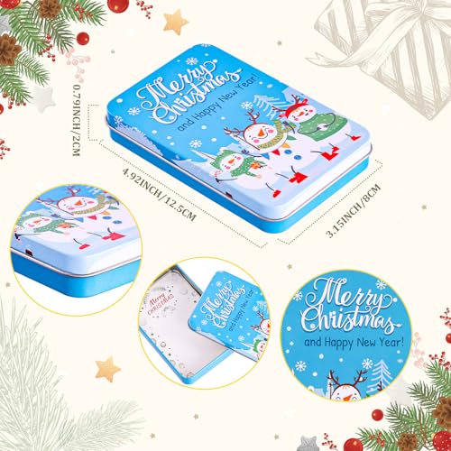 Thuodo 16 PCS Christmas Gift Card Tin Holder Boxes with Lids for Christmas Holiday Gift Box Set Metal Tin Small Boxes Stocking Stuffers Xmas Party Favors - Thumbnail 2