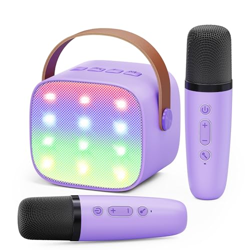 Karaoke Maschine Kinder Mini Karaoke Maschine mit 2 Mikrofonen...