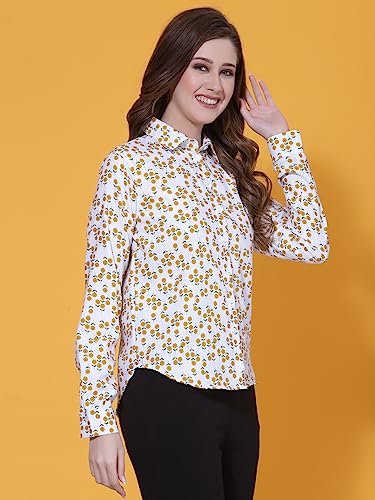 Image of OOMPH! Women's Cotton Regular Fit Floral Button Down Shirt