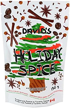 David's Condiments Holiday Spice Blend - 130g (4.6 oz) | Bring The Classic Holiday Flavours of Cinnamon, Nutmeg, Ginger, All Spice & More to Your Dinners & Desserts, Gingerbread, Pfeffernusse