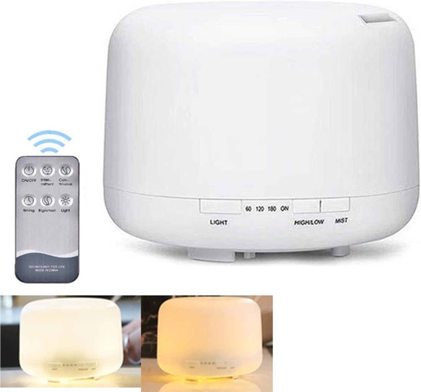 per Uso Domestico Diffusore di Oli Essenziali ad ultrasuoni da 500 ml USB umidificazione purificazione di aromaterapia Luce Notturna diffusore di aromi 4 in 1