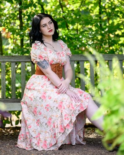 Image of Scarlet Darkness Corset Dresses for Women Summer 2026 Floral Wedding Guest Chiffon Sundress