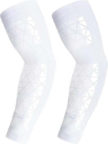 COOLOMG Manga de compresión para brazo de fútbol con agarres para antebrazo y codo, manga de protección solar para jóvenes adultos, 1 pieza,