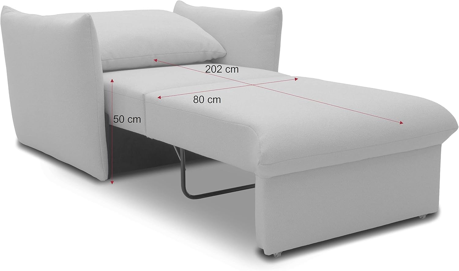 DOMO. collection Sessel Cloud Box, Armsessel mit Schlaffunktion und Boxspringfederung, Schlafsessel, Boxspringsessel, Polstersessel, 120 x 97 x 100 cm (BxTxH), Creme