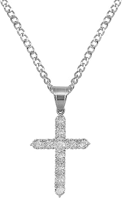 Sonateomber Holy Cross Pendant Necklace for Men Women - Catholic Christian Chunky Stainless Steel Hypoallergenic Chain Thanksgiving Christmas Family Jewelry Gift