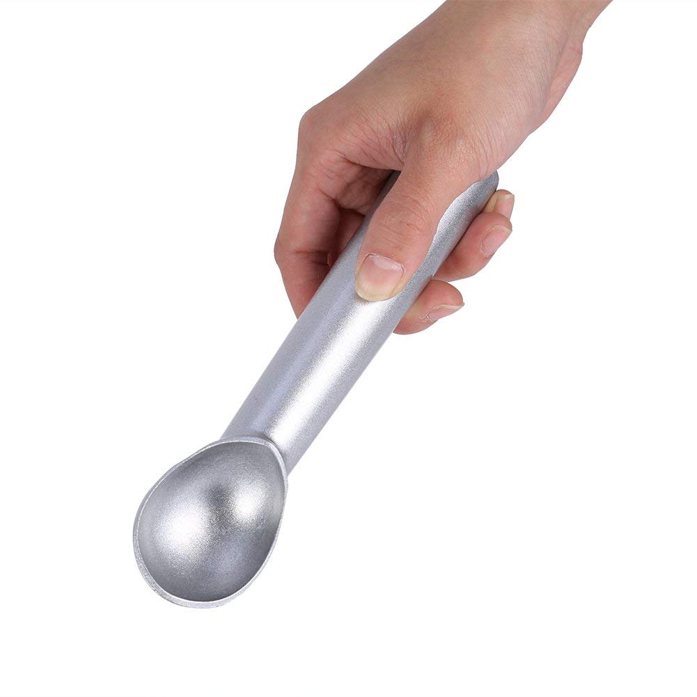 Ice Cream Scoop, 7inch Nonstick Ice Cream Scooper Aluminum Alloy Design Ice Cream Spoon(Matte Silver)