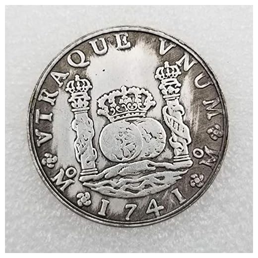 Commemorative Coin Antique Crafts 1741 Spanish Brass Silver Plated Old Coins