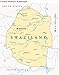 Wall Art Poster Print of Swaziland Political Map With Capital Mbabane, National Borders, Important Cities, Rivers and Lakes. English Labeling and Scaling.